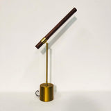 Brass and Wood Linear Lamps