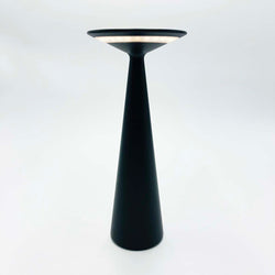 Black Battery Powered Conical Table Lamps (3 Available)