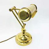Mid Century Adjustable Brass Bankers Lamp