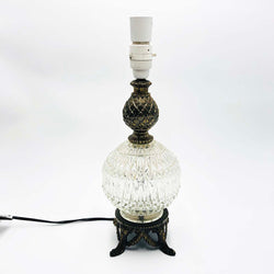 Decorative Brass & Glass Pedestal Table Lamp