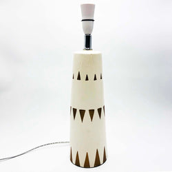 Ceramic White & Gold Aztec Table Lamp