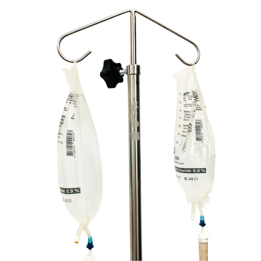 IV Stand With 2 Saline Bags