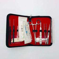 Mini Suture Kit in Brown Leather Wallet