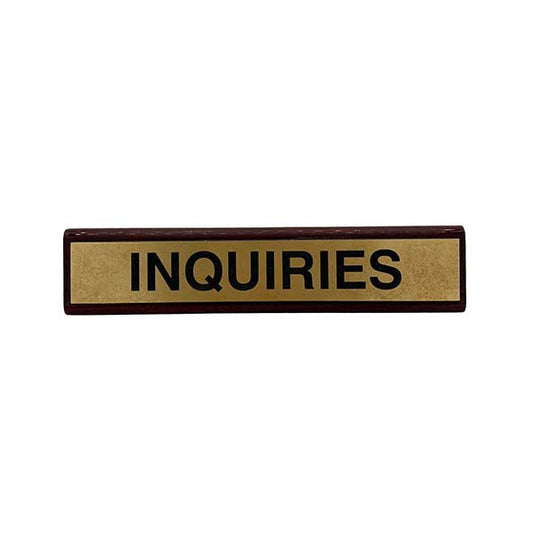 Inquiries Desk Plaque