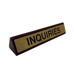 Inquiries Desk Plaque