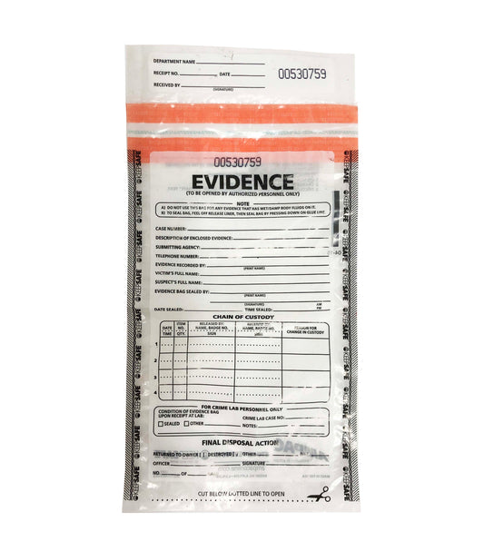 Evidence Bags - Orange (Various Sizes) - Price is for 5