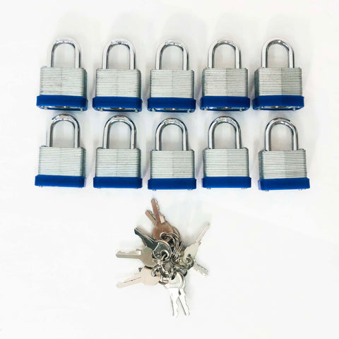 Set of Locker Padlocks in Blue and Silver