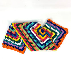 Vibrant Coloured Crochet Blanket