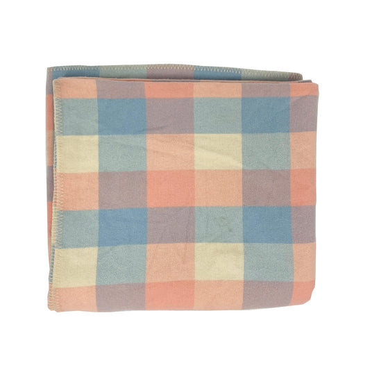 Blue, Pink & Cream Checkered Woolen Blanket