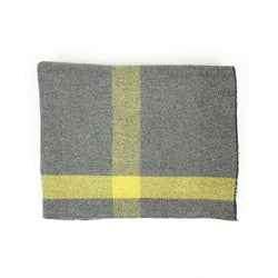Grey & Yellow Stripe Woolen Blanket