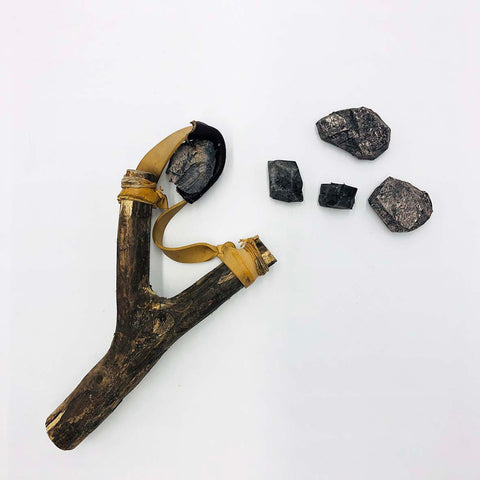 Classic Handmade Slingshot with Real & Soft Rocks