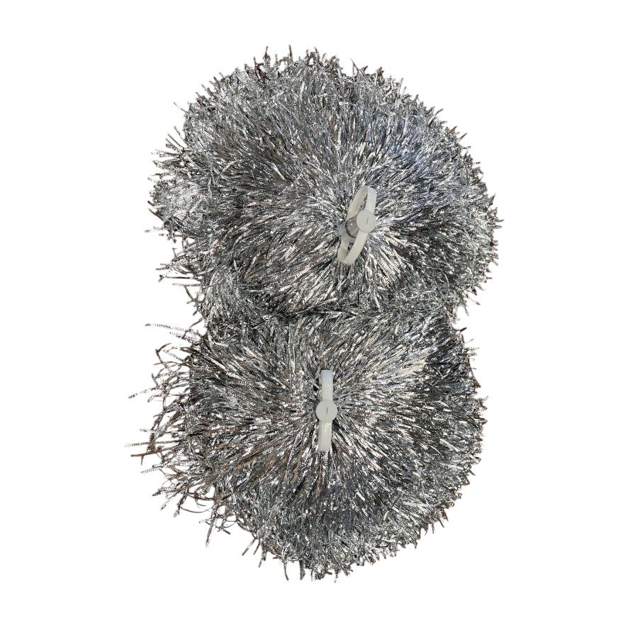Silver Cheerleading Pom Poms - (4 sets of 12 Available)