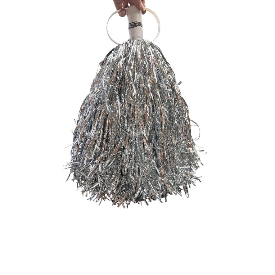 Silver Cheerleading Pom Poms - (4 sets of 12 Available)