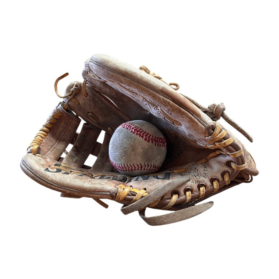 "Spalding" Baseball Mitt & Ball