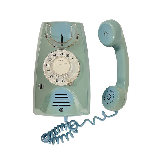 Vintage Green Rotary Dial Wall Phone