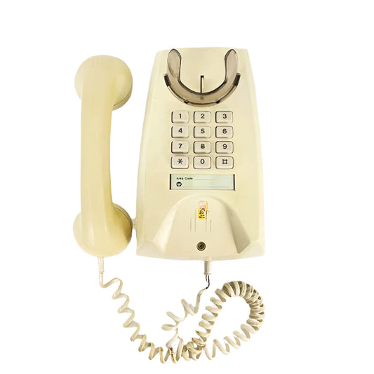 1980's Beige AWA Telecom Push Button Wall Phone