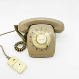 80's Taupe Rotary Dial Telephone