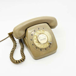 80's Taupe Rotary Dial Telephone
