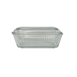 Glass Ribbed Butter Dish