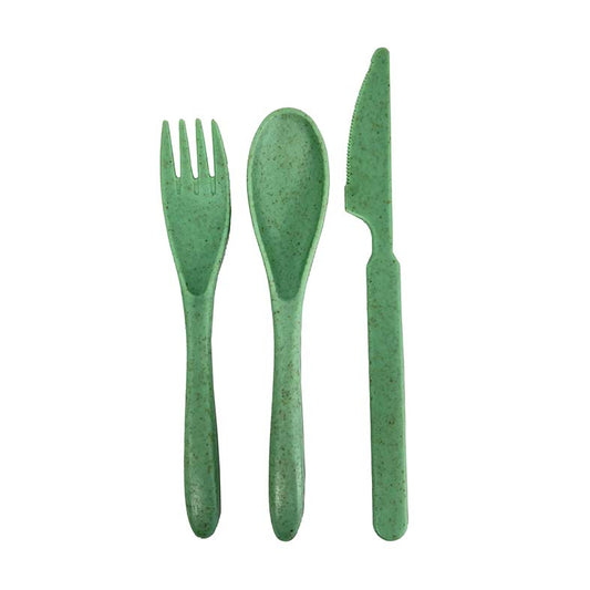 Wheat Straw Reusable Cutlery in Green