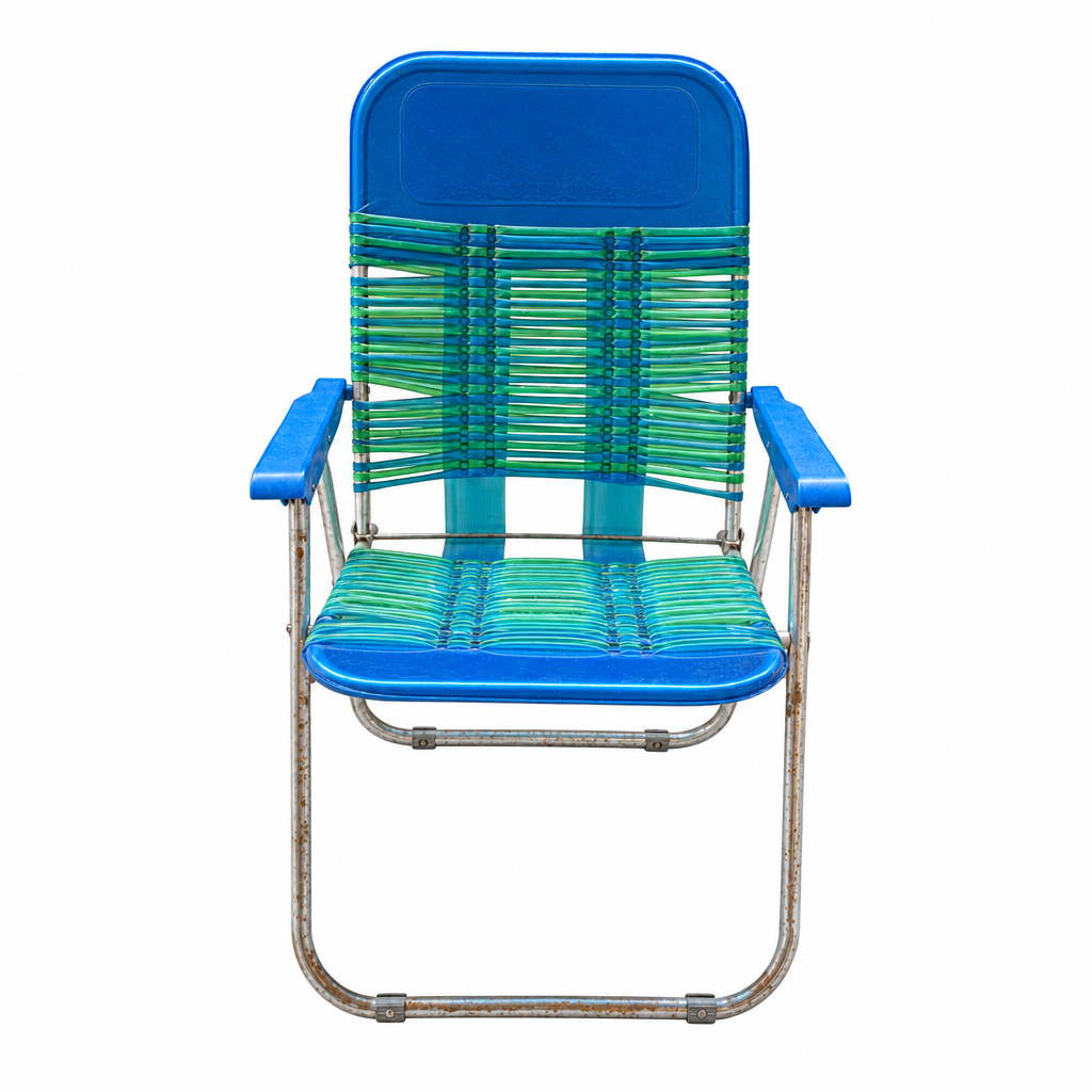 Vintage Blue Folding Beach Chair