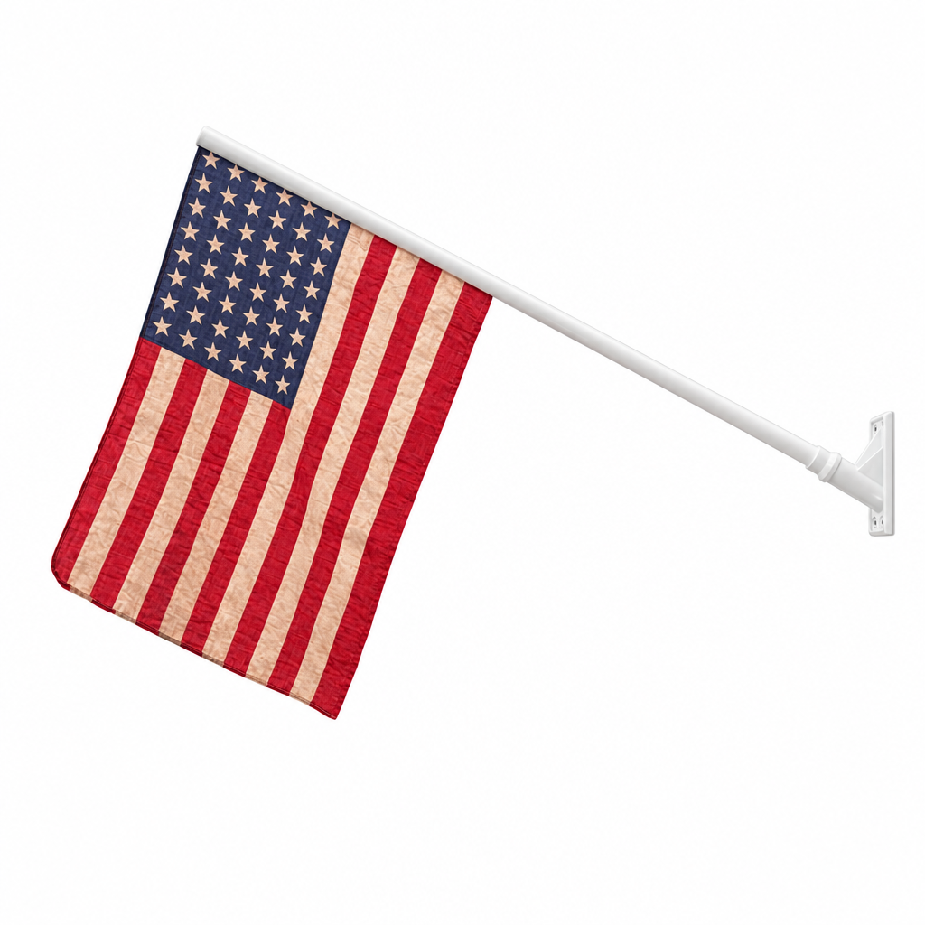US House Flags with Pole - Aged (48 Stars)