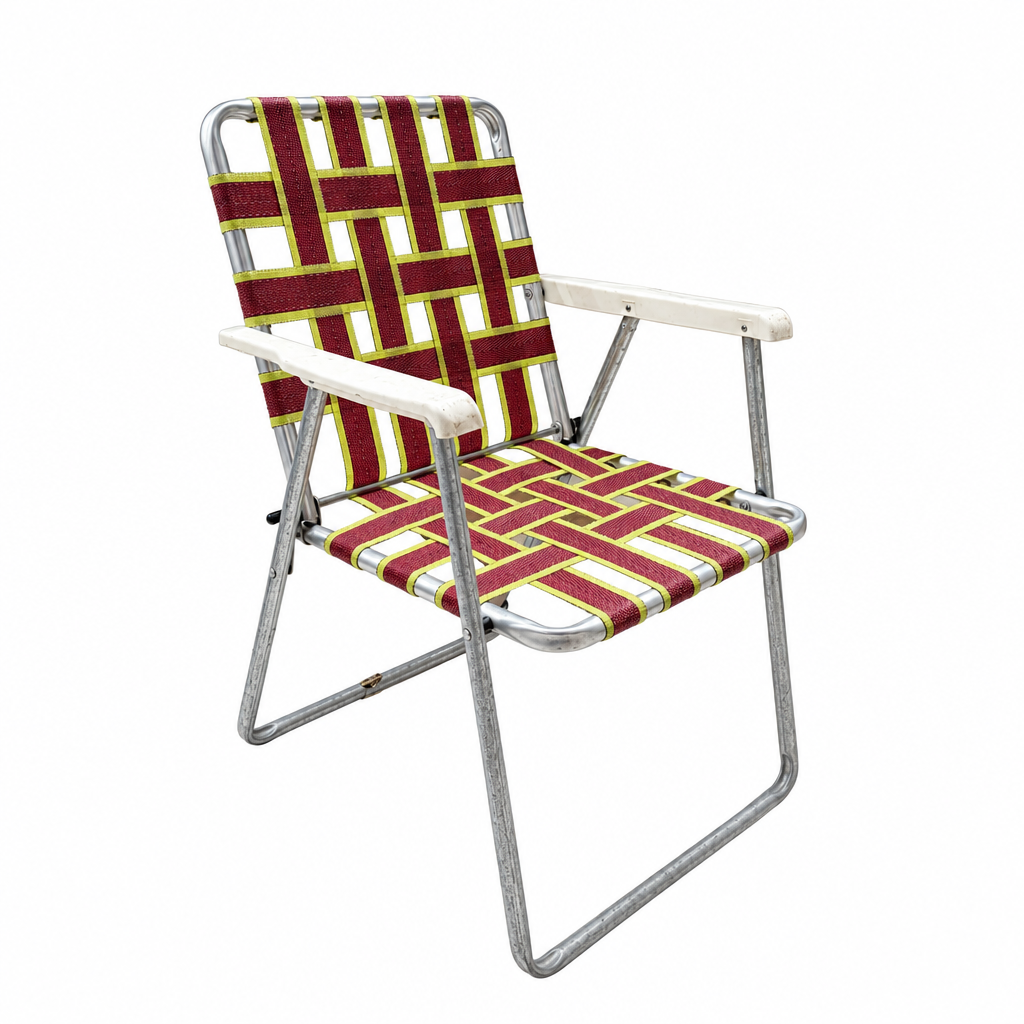 Vintage Webbed Folding Lawn Chair