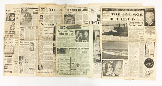 The Age Newspaper - 1969 - Various Dates - Set of 7