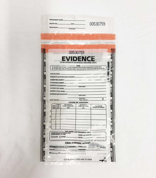 Evidence Bags - Orange (Various Sizes)