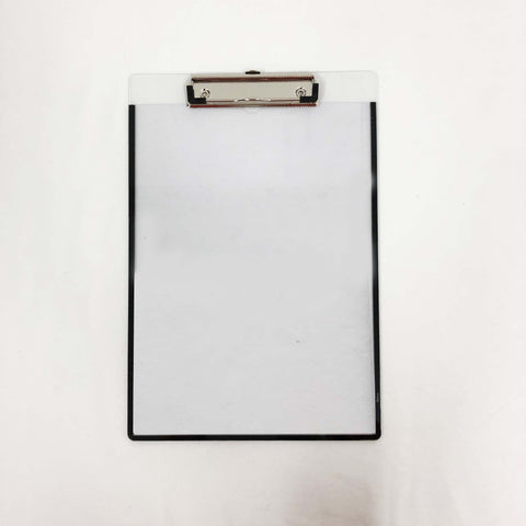 Clear Plastic Clipboard with Black Rim